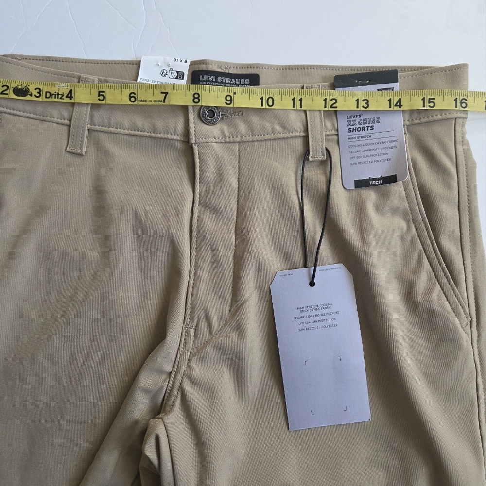 Levi's Men's Tan Cooling Tech Shorts With Upf 50+ Protection. - Picture 9 of 13